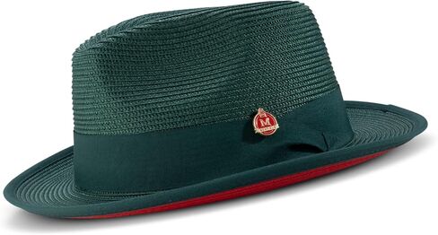 MONTIQUE Men's Braided Two Tone Stingy Brim Pinch Fedora Hat - H76 in Saudi Arabia