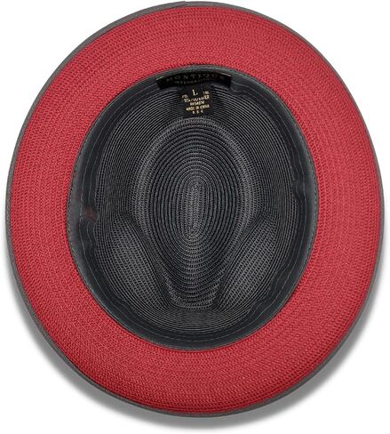 MONTIQUE Men's Braided Two Tone Stingy Brim Pinch Fedora Hat - H76 in Saudi Arabia