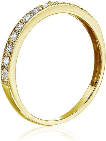 1/5 CTTW إلى 1 CTTW Band Diamond Band for Women ، Milgrain Diamond Wedding Band في 14K Gold Prong Set ، حجم 4.5-10 in Saudi Arabia