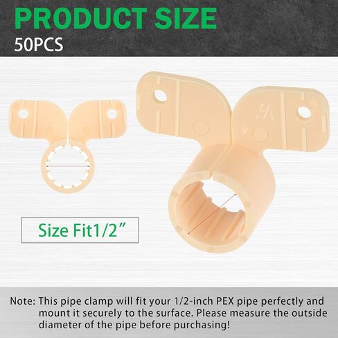 50 Pack 1/2 Inch Pipe Supports Suspension Clamp Butterfly Style Pipe Clamps Pex Clamps for Pex, Copper, CPVC Pipe in Kuwait