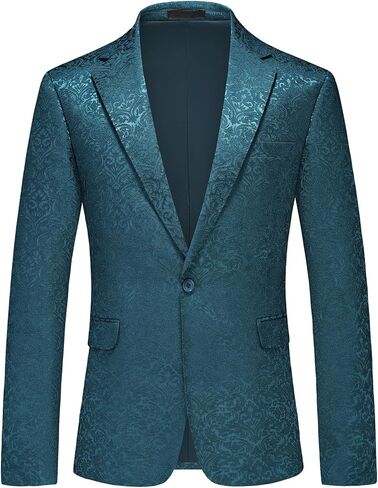 Rogers & Morris Blazer for Men Casual Slim fit Suit Jacket Paisley Chaqueta Floral Men's Sport Coat Party Dress in Kuwait