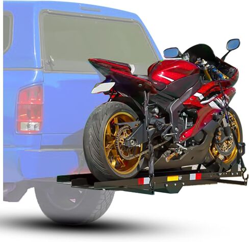 HECASA 600LB Motorcycle Carrier with Loading Ramp Heavy Duty Steel Hauler Rack Dirt Bike Rack Hitch Mount - You Will Get Multiple Packages in Kuwait