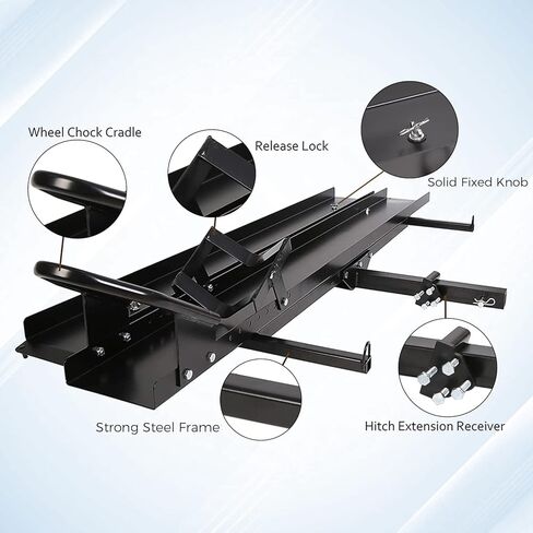 HECASA 600LB Motorcycle Carrier with Loading Ramp Heavy Duty Steel Hauler Rack Dirt Bike Rack Hitch Mount - You Will Get Multiple Packages in Kuwait