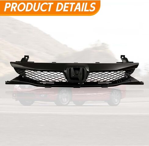 YLT AUTO Front Bumper Cover Grille Cover Replacement Kit Chrome Guard Grid Air Intake Fit for 2009 2010 2011 Honda Civic Sedan in Saudi Arabia