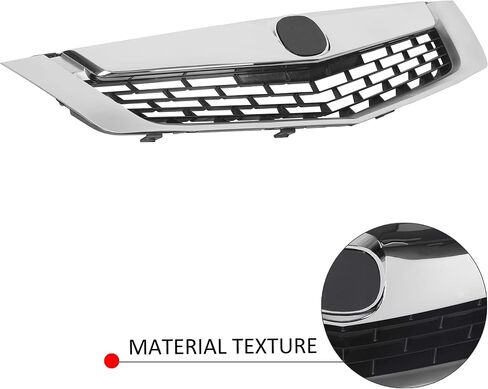 الشبكة الأمامية Hecasa متوافقة مع 2009 2010 Acura TSX Silver ABS Plastic Grill مع تقليم صب in Saudi Arabia