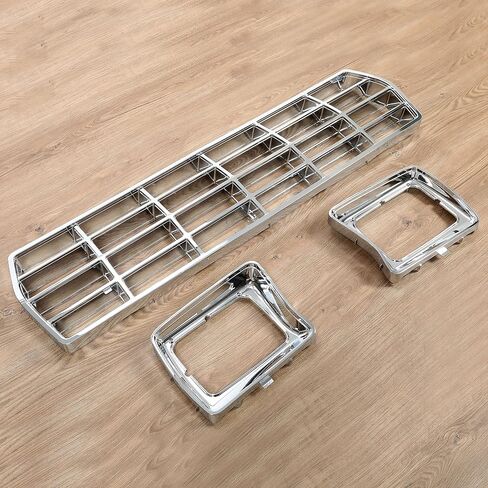 KUAFU Grille & Headlight Bezel Compatible with 1978-1979 Ford Bronco F100 F150 F250 F350 Replacement for FO1200111 D8TZ8150C FO2513115 FO2512114 Chrome ABS Plastic in Saudi Arabia
