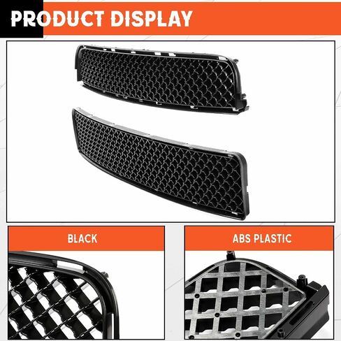 Kojem Front Upper & Lower Grill Compatible with 2005-2010 Scion tC ABS Plastic Bumper Hood Mesh Grille Black in Saudi Arabia