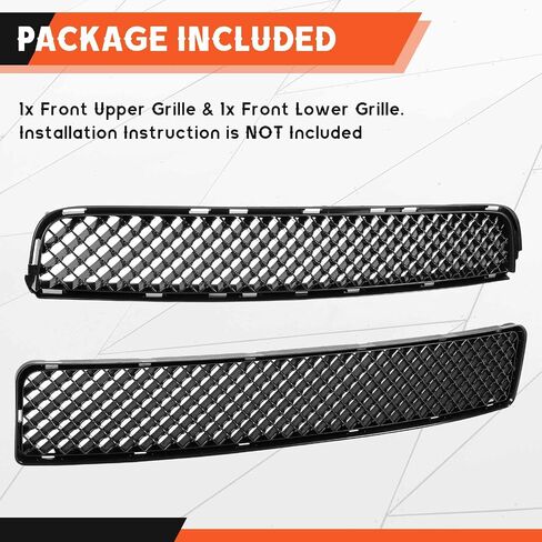 Kojem Front Upper & Lower Grill Compatible with 2005-2010 Scion tC ABS Plastic Bumper Hood Mesh Grille Black in Saudi Arabia