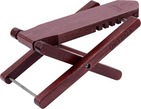Ortega Guitars Wooden Classical Foot Rest Stool-Made of Solid Birch-Adjustable Height-Wine Red (OWFS-1WR) in Kuwait