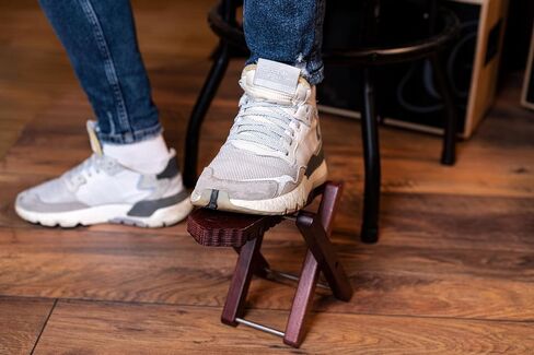 Ortega Guitars Wooden Classical Foot Rest Stool-Made of Solid Birch-Adjustable Height-Wine Red (OWFS-1WR) in Kuwait