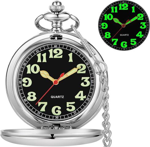 Tiong Smooth Pocket Hatches Quartz Arabic Numerals Men Men Watch watch with chain & box in Saudi Arabia