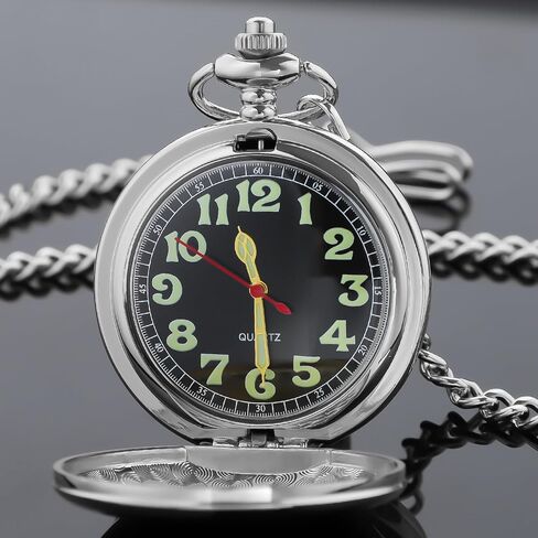 Tiong Smooth Pocket Hatches Quartz Arabic Numerals Men Men Watch watch with chain & box in Saudi Arabia