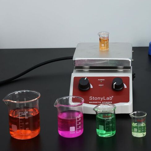 stonylab Graduated Glass Beaker Set, Borosilicate Glass Lab Beakers in 5 Sizes, 5 ml/10 ml/25 ml/50 ml/100 ml, Combo Pack in Saudi Arabia