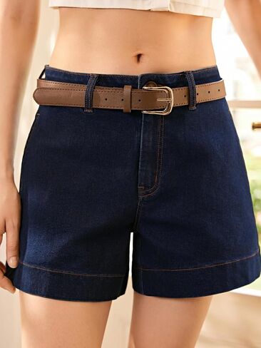 CIDER Jean Shorts for Women Denim Shorts with Pockets Mid Rise Stretchy Casual Jorts Trendy Summer Outfits Y2K in Saudi Arabia