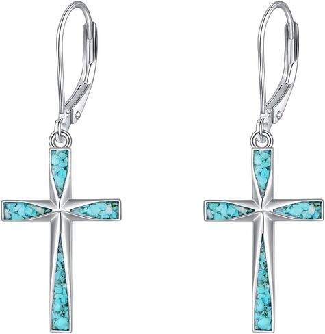 Cross Earrings Sterling Silver Cross Dangle Drop Earring Cross Jewelry Gifts For Women in Kuwait