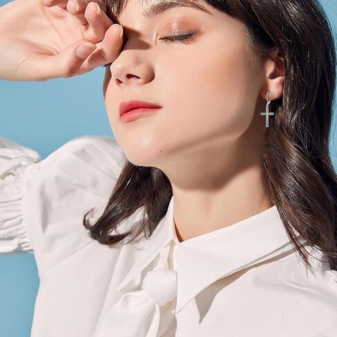 Cross Earrings Sterling Silver Cross Dangle Drop Earring Cross Jewelry Gifts For Women in Kuwait