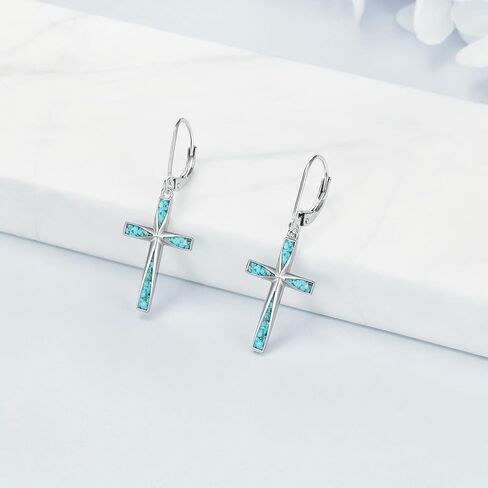 Cross Earrings Sterling Silver Cross Dangle Drop Earring Cross Jewelry Gifts For Women in Kuwait