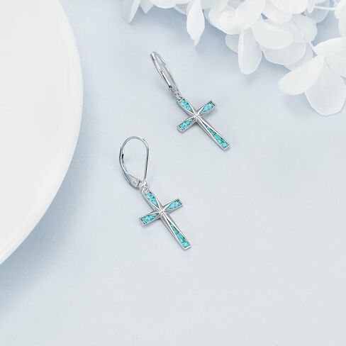 Cross Earrings Sterling Silver Cross Dangle Drop Earring Cross Jewelry Gifts For Women in Kuwait