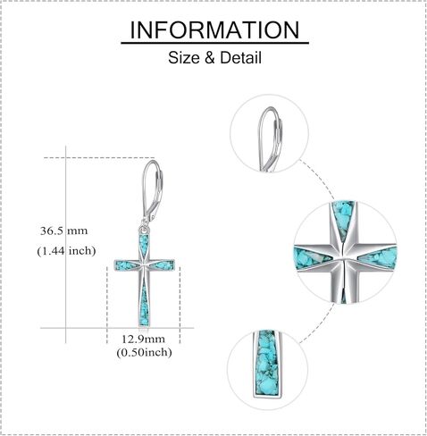 Cross Earrings Sterling Silver Cross Dangle Drop Earring Cross Jewelry Gifts For Women in Kuwait