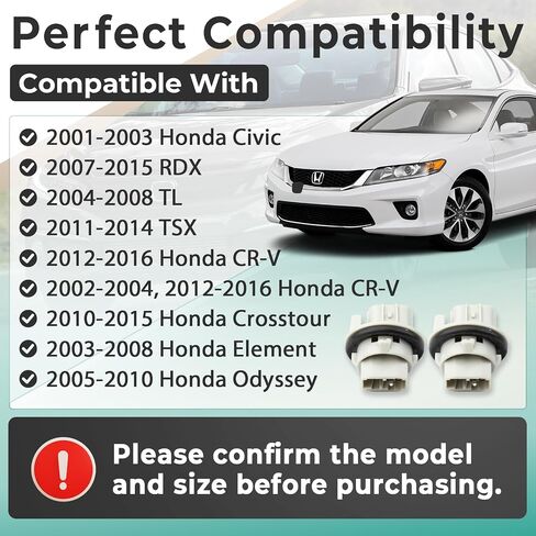 2 Pcs 33302-S5A-A01 Turn Signal Pointer Socket T20 W Compatible with Honda Odyssey Element Crosstour Civic CR-V for Acura TSX TL RDX - Replaces 33302S5AA01 33302-S5A-A01 in Saudi Arabia