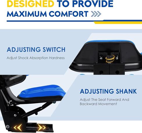 Tractor Suspension Seat With Tilt For Ford & New Holland 3900 3930 3910 4000 4100 4110 4330 4600 4610 5000 5100 5600 5610 5900 5910, Blue in Saudi Arabia