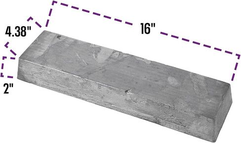50 LB Lead Ballast Weight Bar, Compact for Varied Placement, 16" Long, 4.38" Wide, 2" Thick, Ideal for 305 Sprints, Modifieds, Late Models, and Street Stocks in Saudi Arabia