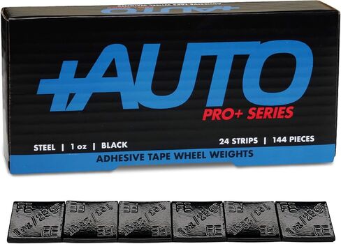 +AUTO 1oz, 1.0oz, Steel, Adhesive Stick on Wheel Weights, EZPeel Tape Weights, Cars, Trucks, SUVs, Motorcycle, Low Profile, Rim Contoured, OE Certified, U.S.A. Professional Grade, 144pcs (Black) in Saudi Arabia