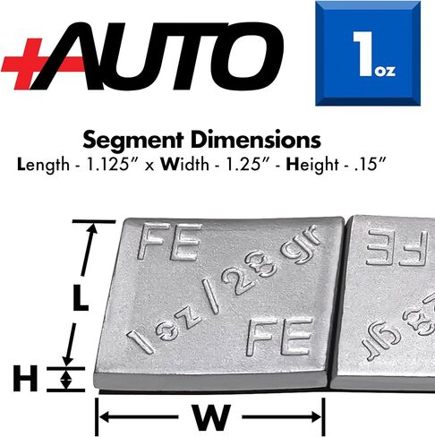 +AUTO 1oz, 1.0oz, Steel, Adhesive Stick on Wheel Weights, EZPeel Tape Weights, Cars, Trucks, SUVs, Motorcycle, Low Profile, Rim Contoured, OE Certified, U.S.A. Professional Grade, 144pcs (Black) in Saudi Arabia