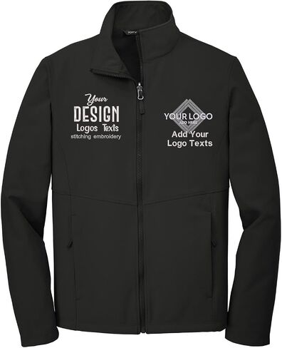 INK STITCH Men J901 Custom Embroidery Logo Texts Collective Soft Shell Zip Up Jackets in Saudi Arabia