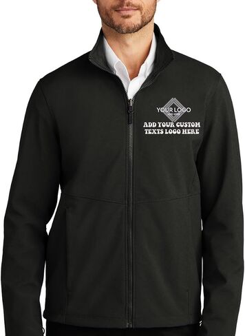 INK STITCH Men J901 Custom Embroidery Logo Texts Collective Soft Shell Zip Up Jackets in Saudi Arabia