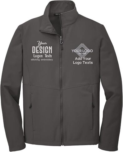 INK STITCH Men J901 Custom Embroidery Logo Texts Collective Soft Shell Zip Up Jackets in Saudi Arabia