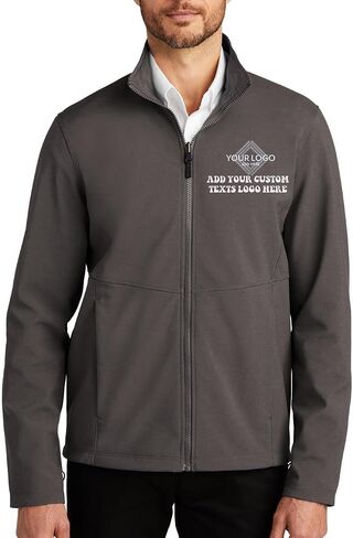 INK STITCH Men J901 Custom Embroidery Logo Texts Collective Soft Shell Zip Up Jackets in Saudi Arabia