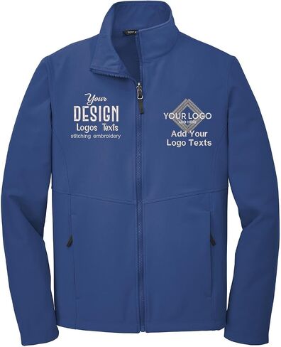 INK STITCH Men J901 Custom Embroidery Logo Texts Collective Soft Shell Zip Up Jackets in Saudi Arabia