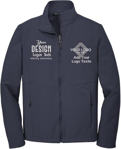 INK STITCH Men J901 Custom Embroidery Logo Texts Collective Soft Shell Zip Up Jackets in Saudi Arabia