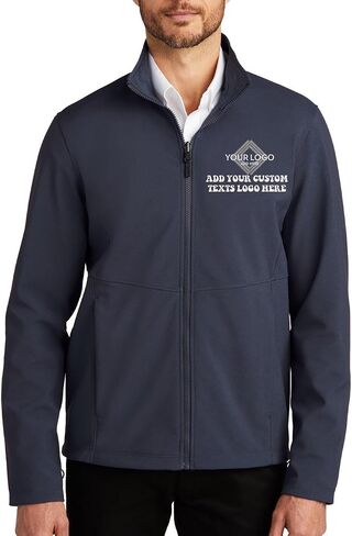INK STITCH Men J901 Custom Embroidery Logo Texts Collective Soft Shell Zip Up Jackets in Saudi Arabia