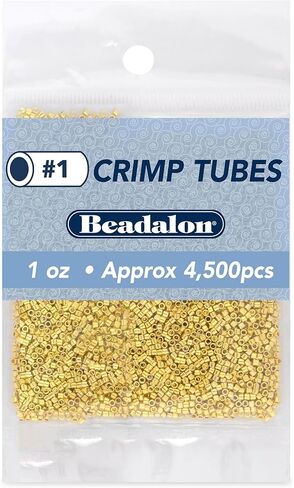 أنابيب تجعيد Beadalon، الحجم #1، 0.8 مم/0.031 بوصة، القطر الداخلي، 1.3 مم/0.051 بوصة، القطر الخارجي، اللون الذهبي، 1 أونصة/28.35 جم، تقريبًا. 4500 جهاز كمبيوتر in Saudi Arabia