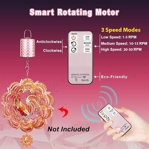 محرك كرة ديسكو، محرك دوار يعمل بالبطارية بقدرة 2000 مللي أمبير في الساعة مع جهاز تحكم عن بعد وتوقيت، محرك صغير قابل لإعادة الشحن عبر USB لسرير الأطفال المحمول ذو اللون الذهبي الوردي للتعليق على شكل كرة مرآة تتناغم الرياح in Kuwait