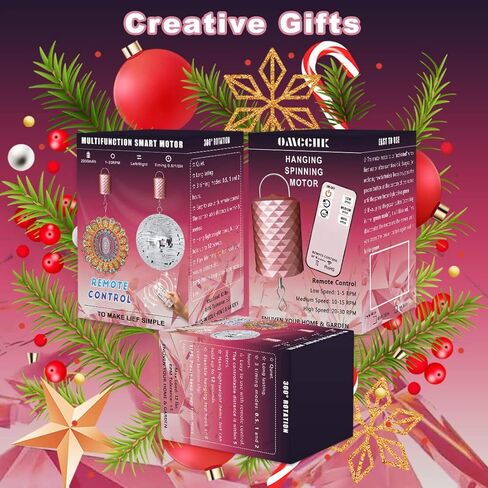 محرك كرة ديسكو، محرك دوار يعمل بالبطارية بقدرة 2000 مللي أمبير في الساعة مع جهاز تحكم عن بعد وتوقيت، محرك صغير قابل لإعادة الشحن عبر USB لسرير الأطفال المحمول ذو اللون الذهبي الوردي للتعليق على شكل كرة مرآة تتناغم الرياح in Kuwait