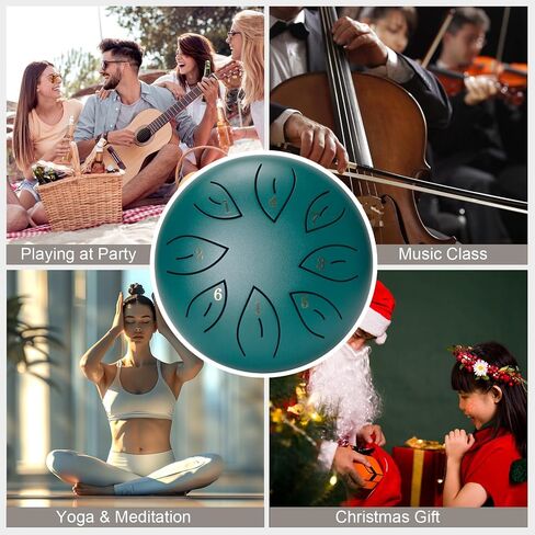 Steel Tongue Drum - 12 Inches 13 Notes Blue Handpan Drum with Drum Bag, Music Book, and Drum Mallets - Ideal Holiday Gift for Music Therapy, Yoga, and Relaxation in Saudi Arabia