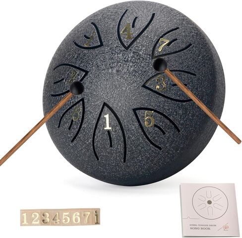 Steel Tongue Drum - 12 Inches 13 Notes Blue Handpan Drum with Drum Bag, Music Book, and Drum Mallets - Ideal Holiday Gift for Music Therapy, Yoga, and Relaxation in Saudi Arabia
