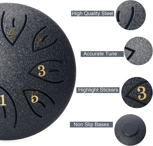 Steel Tongue Drum - 12 Inches 13 Notes Blue Handpan Drum with Drum Bag, Music Book, and Drum Mallets - Ideal Holiday Gift for Music Therapy, Yoga, and Relaxation in Saudi Arabia