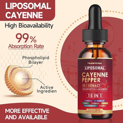 15 في 1 مكملات السائل السائل السائل السائل السائل الشحمي ، مع فيتامين D3 K2 ، و Hawthorn ، و Berberine HCl ، و Beet Root ، وركمه ، والقرفة ، والهضم ، ودعم هيث الدورة الدموية- 2 أوقية لمدة 30 يومًا in Kuwait