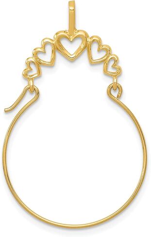 Lex & Lu 14k Yellow Gold Polished 5-Heart Charm Holder in Saudi Arabia
