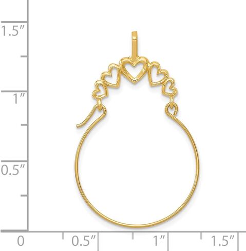 Lex & Lu 14k Yellow Gold Polished 5-Heart Charm Holder in Saudi Arabia