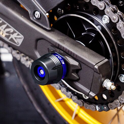 Mowok ملائمة لـ Yamaha R3 YZF-R3 YZFR3 2015-2024 2025 إكسسوارات الدراجات النارية الإطار زاقورات محور العجلة الخلفية الأمامية حماية محور الشوكة (الأزرق) in Kuwait
