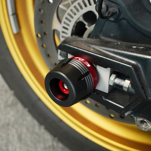 Mowok ملائمة لـ Yamaha R3 YZF-R3 YZFR3 2015-2024 2025 إكسسوارات الدراجات النارية الإطار زاقورات محور العجلة الخلفية الأمامية حماية محور الشوكة (الأزرق) in Kuwait