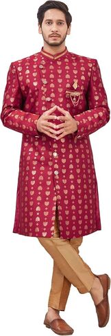 Indian Designer Wedding Festive Wear Jacquard Indo-Western Sherwani Pajama Set For Men in Saudi Arabia