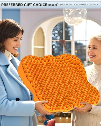 Thickened Gel Seat Cushion, Chair Seat Pad for Wheelchair, Gel Cushion Seat for Pressure Coccyx Sciatica Pain Relief, Egg Cushion for Car Office Chair, Cooling Cushion for Long Sitting[Black-2.75"] in Kuwait