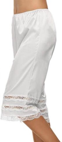 Women Culotte Half Slips Satin Bloomer Pettipants Under Dresses Lace Trim Pants Elastic Waist Liner Slip Shorts in Saudi Arabia