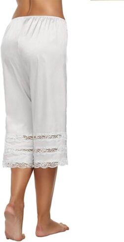 Women Culotte Half Slips Satin Bloomer Pettipants Under Dresses Lace Trim Pants Elastic Waist Liner Slip Shorts in Saudi Arabia
